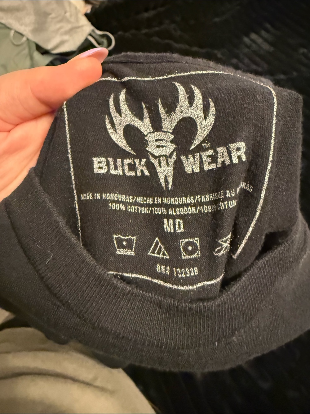 Black Short-Sleeve Graphic Tee with Antler Logo - Picture 3 of 3